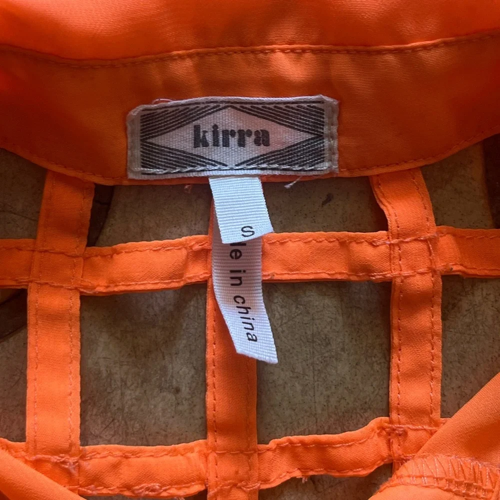 Kirra - Button Down Neon Orange Shirt